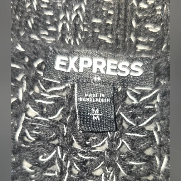 Express Knit Cardigan Sweater Black Womens Size Medium - Picture 9 of 10